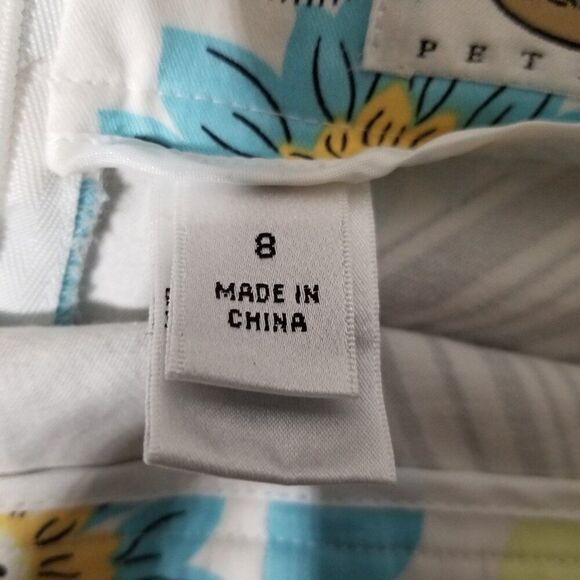 Talbots Mid Century Modern A line Skirt Blue White Women's 8P - Picture 5 of 7